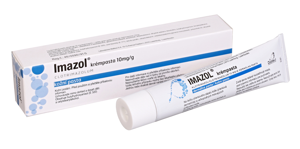 Imazol® krémpasta 10 mg/g clotrimazolum 10mg je antimykotikum klotrimazol ve speciálním masťovém základu. Lék je určen k léčbě a prevenci plísňových (houbových) onemocnění a kvasinkových nákaz, které se projevují v záhybech kůže.